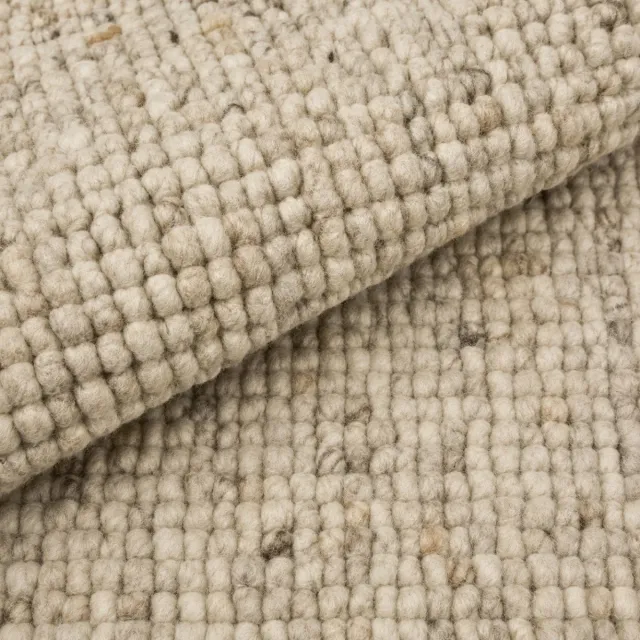 DÉJA Living Vloerkleed 140x200cm - Laagpolig Beige Wol - Bela