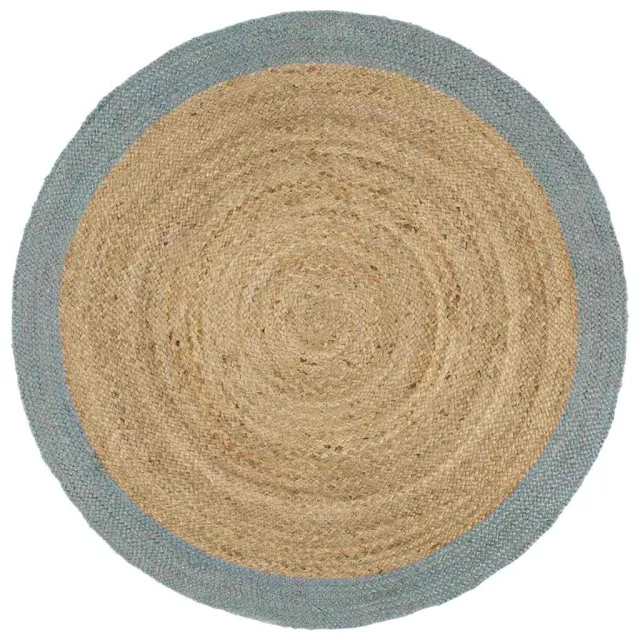 vidaXL Vloerkleed handgemaakt met olijfgroene rand 240 cm jute Bruin