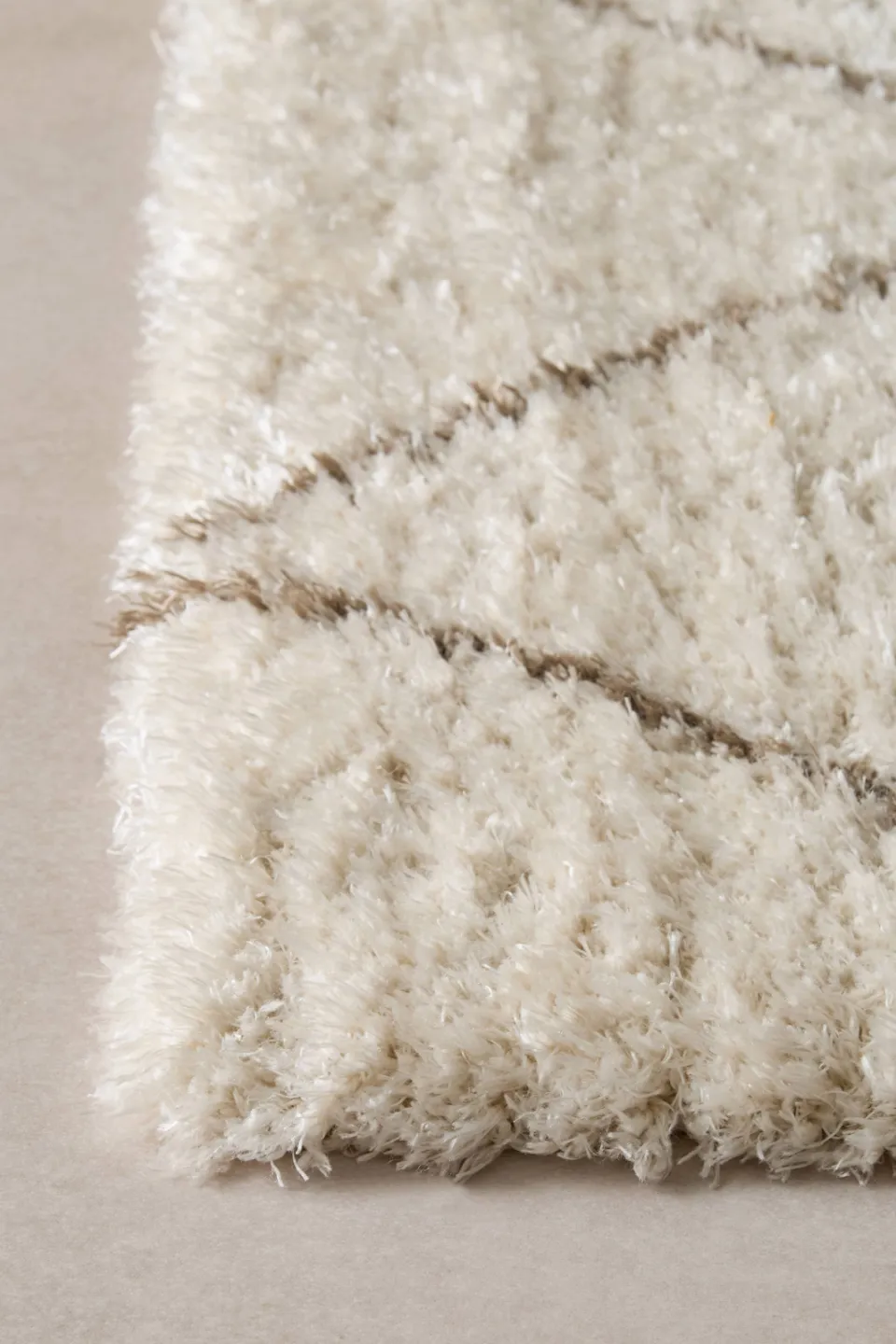 NOUS Living hoogpolig vloerkleed crème bruin, foto 4