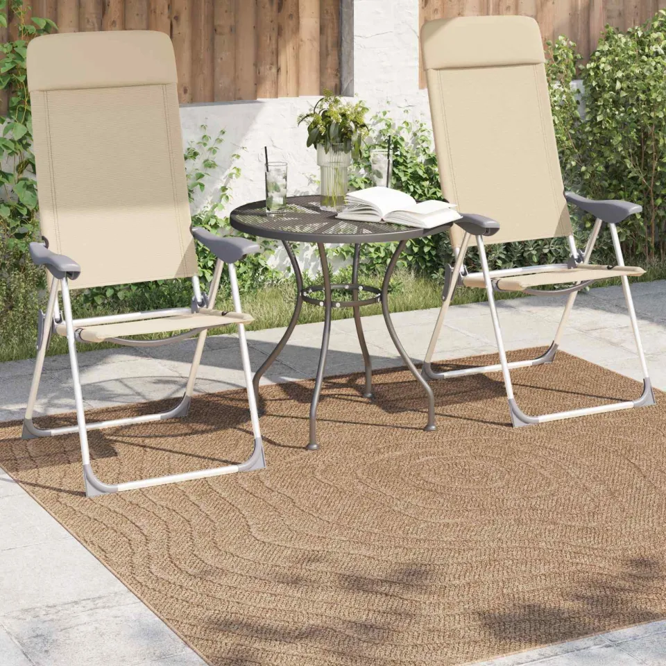 vidaXL Binnen- en buitentapijt AGIRA Naturel 120 x 120 cm Polyester, foto 3