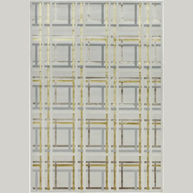 Eazy Living Easy Living - Aurora-au15-Elexus Vloerkleed - 200x290 - Rechthoek - Laagpolig Tapijt - Modern - Goud, Grijs