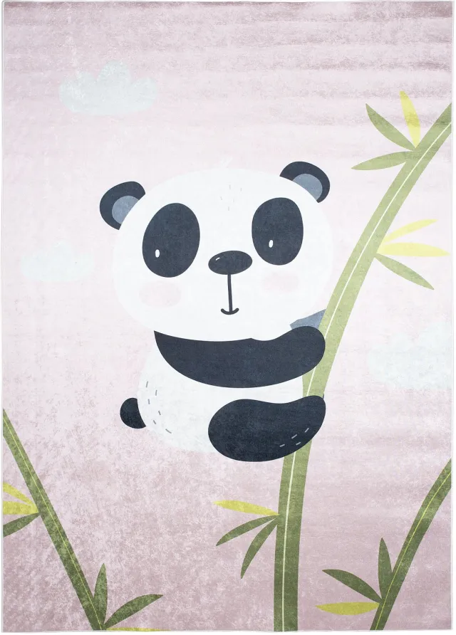 Tapiso Emma Vloerkleed Kinderkamer Panda Kindertapijt Kinderen Speelmat- 160x230 Groen Wit Zwart