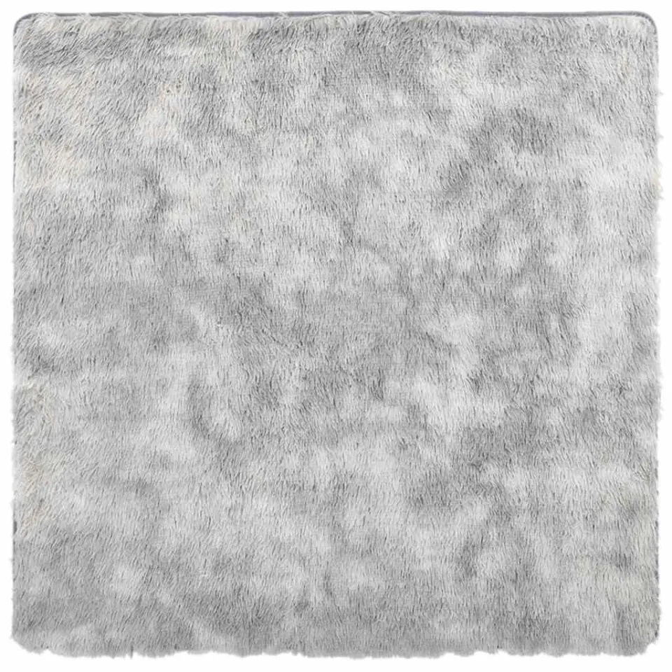 vidaXL Hoogpolig vloerkleed NAVARRA 240x240 cm polyester zilvergrijs
