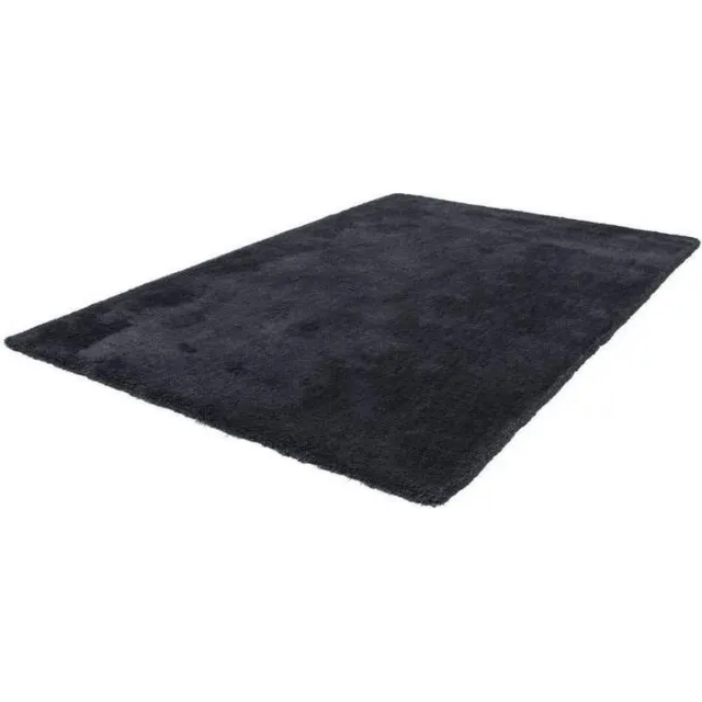 Obsession Lalee Velvet-vloerkleed- uni- effen- tapijt- shaggy- hoogpolig- karpet 120x170 cm Grafiet antraciet Donker grijs