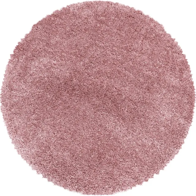 Ayyildiz Rond hoogpolig vloerkleed - Fuzzy Roze Ø 120cm