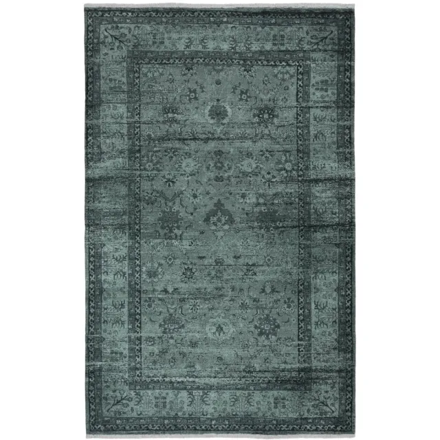 TESSO LIVING Kelim Vintage Vloerkleed - Groen 155 x 225 cm - Premium Laagpolig Woonkamer Tapijt - Boho Stijl - Anti-Slip, Machinewasbaar & Super Zacht