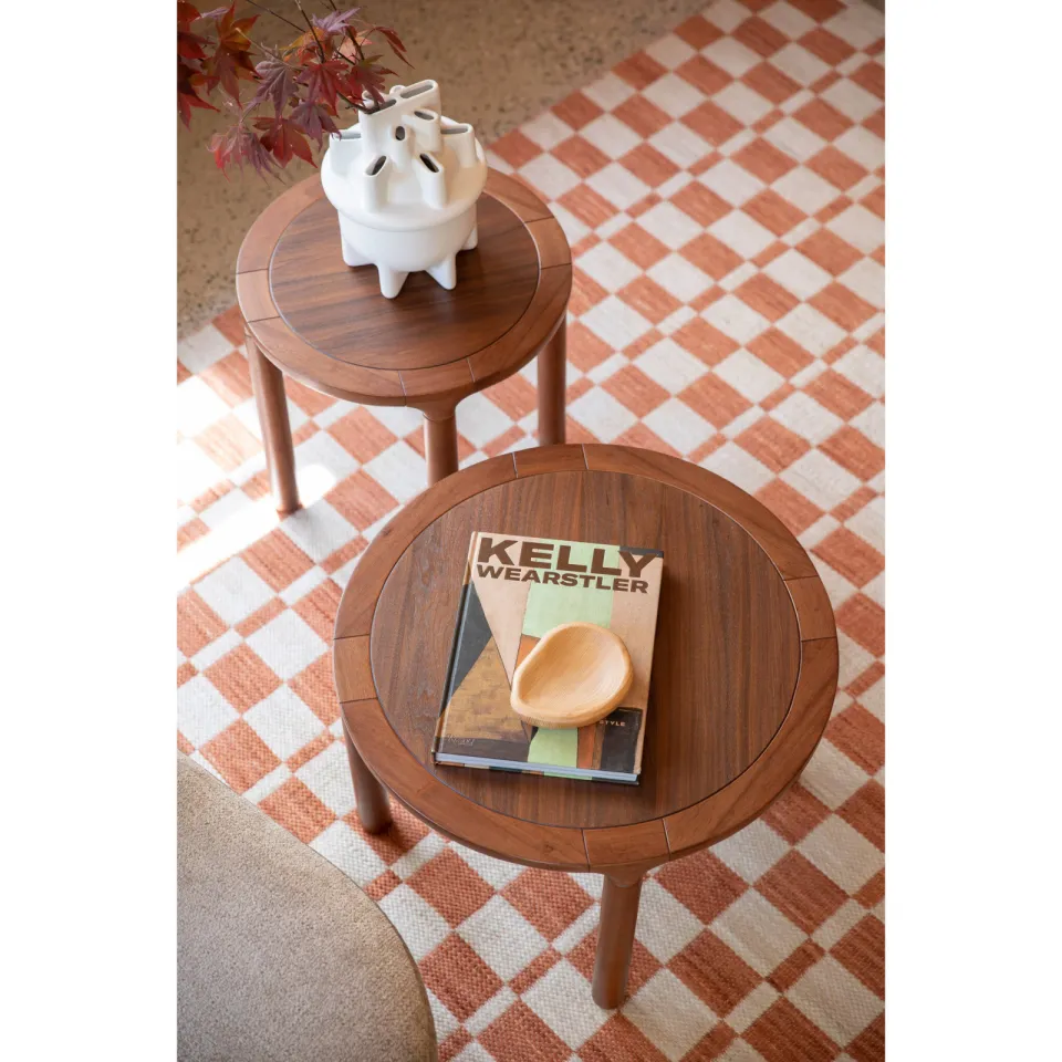 Zuiver Checker vloerkleed terra beige, foto 3