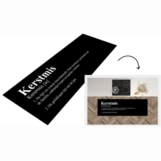 KitchenYeah Keukenloper - Loper keuken - Kerst - Quotes - Kerstmis definitie - Woordenboek - Spreuken - Keukenloper vinyl Multicolor