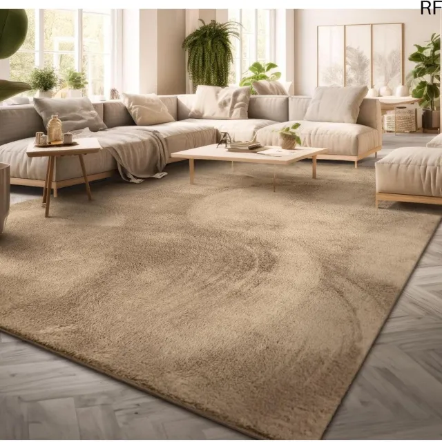 RFWR Laagpolig Vloerkleed Modern Design Wasbaar Geel Donkerbeige