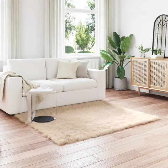 vidaXL Tapijt van imitatie TAFALLA Beige 160 x 160 cm Polyester, foto 2