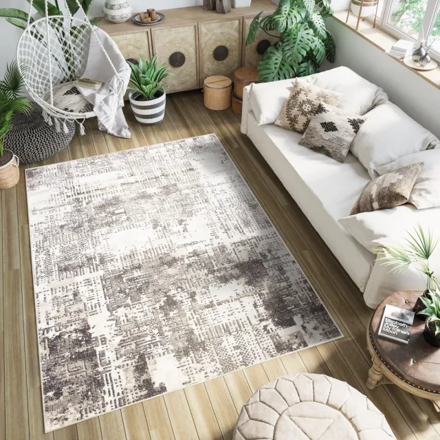 Tapiso Petra Vloerkleed Beige Laagpolig Karpetten Tapijt Maat- 120x170 Beige Bruin 3