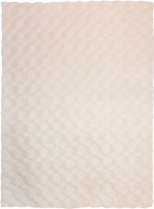 Padiro knus hoogpolig vloerkleed 160 x 230 cm - crème / offwhite - modern effen structuurontwerp - voor vloerverwarming - van polyester en katoen beige