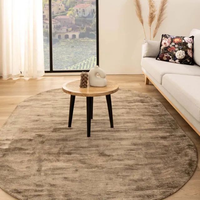 Paon Brillant Viscose vloerkleed ovaal - Glamour bruin 250x360