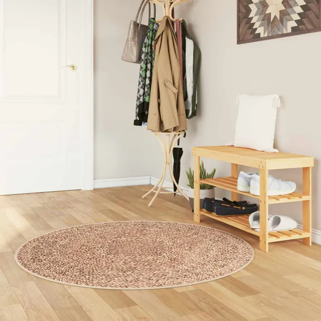 vidaXL Vloerkleedloper MARSA Bruin 120 x 120 cm Polyester en PVC, foto 2