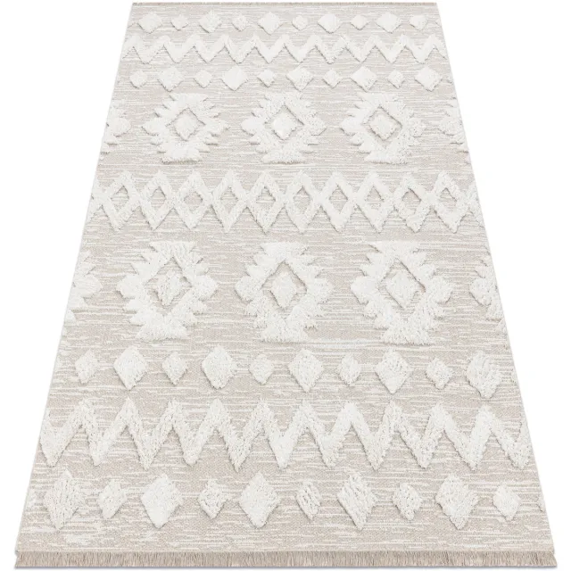 RUGSX Kleden Rugsx Tapijt MOROC 22319 Ecologisch, EKO SISAL ruiten 155x220 cm Beige