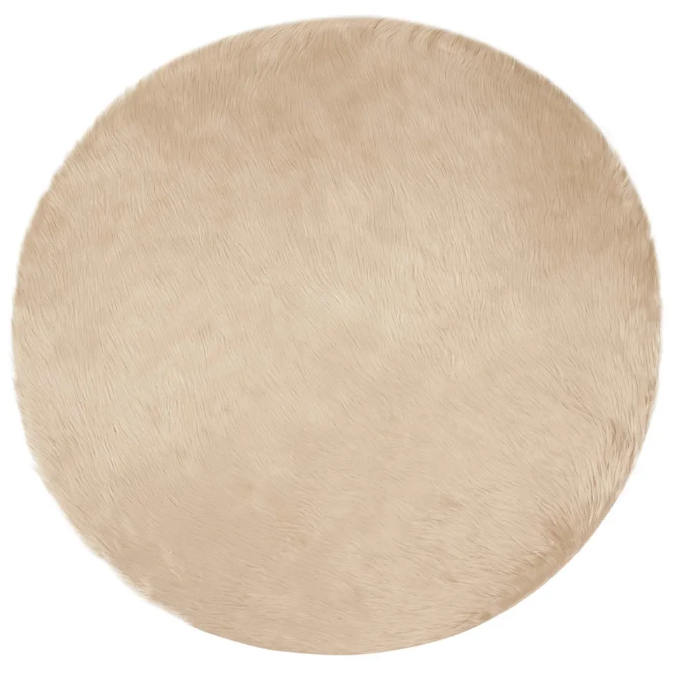vidaXL Tapijt van imitatie TAFALLA Beige Ø 160 cm Polyester