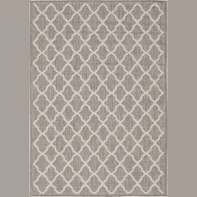 Pergamon Vloerkleed Binnen & buiten platweave Valencia Modern Grijs