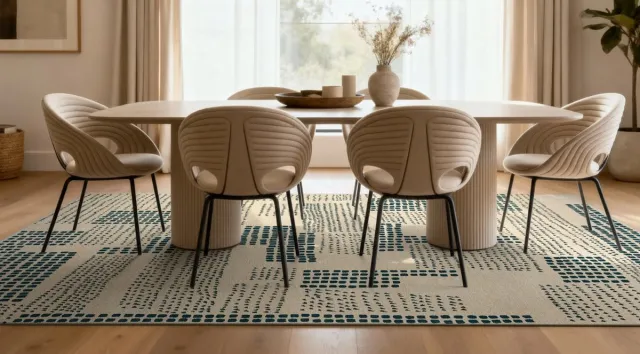 Louis de Poortere Wasbaar Binnen & Buiten Vloerkleed - 170 x 240 cm - Louis De Poortere Zen Garden Scots Pine - Laagpolig Tapijt - Gerecycled PET - Made in Belgium - Circulair Blauw