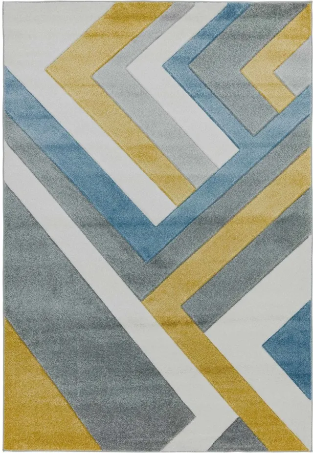 Eazy Living Easy Living - Sketch-Linear-Grey-Multi Vloerkleed - 160x230 - Rechthoek - Laagpolig Tapijt - Modern - Meerkleurig