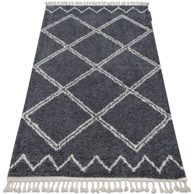 RUGSX Kleden Rugsx Tapijt BERBER ASILA B5970 grijskleuring / witrand 120x170 cm