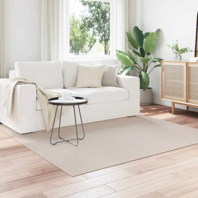 vidaXL Vloerkleden Vierkant FARO Crème 120 x 120 cm Polyester, foto 2