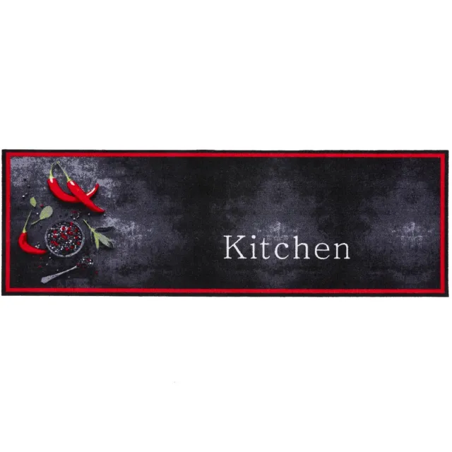MD-Entree MD Entree - Keukenloper - Vloerkleed - Machinewasbaar - Cook&Wash - Spicy Kitchen - 50 x 150 cm Antraciet
