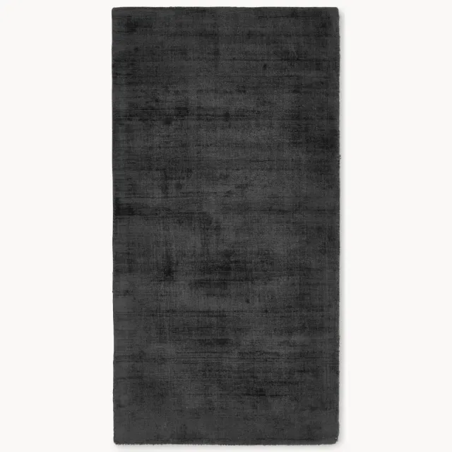 Westwing Collection Handgeweven viscose vloerkleed Jane Zwart