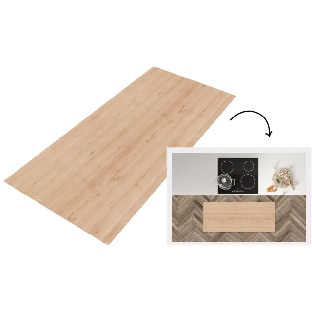 KitchenYeah Keukenloper 120x50 cm - Keukenmat vinyl Hout - Patronen - Planken - Keukenmatten loper - Keuken vloerkleed tapijt Hout - Planken