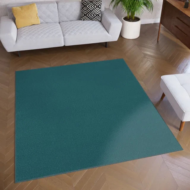 Tapiso Mono Square Vloerkleed Donker Blauw Laagpolig Vierkant Tapijt, foto 2