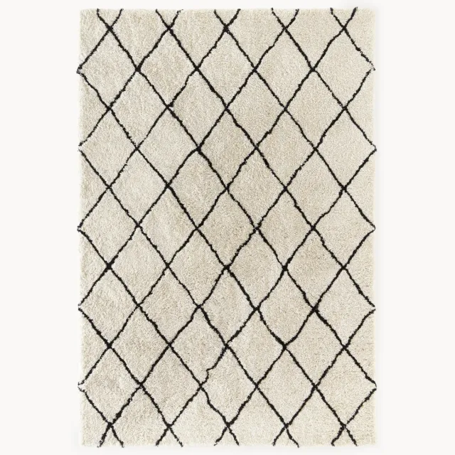 Westwing Collection Handgetuft hoogpolig vloerkleed Naima Beige