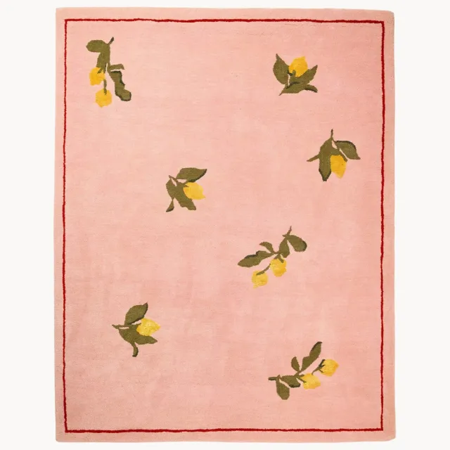 Bongusta Handgeweven wollen vloerkleed Inky Roze