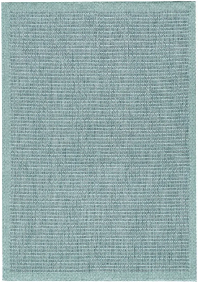 Giza Vloerkleed – Blauw met Kader – Laagpolig & Modern – Voor Binnen & Buiten – 120x170 cm