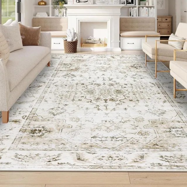 Provento Wasbaar tapijt 160x230cm Oriental Beige - Zachte laagpolig vloerkleed voor woonkamer, slaapkamer, kinderkamer, eetkamer en kantoor Any