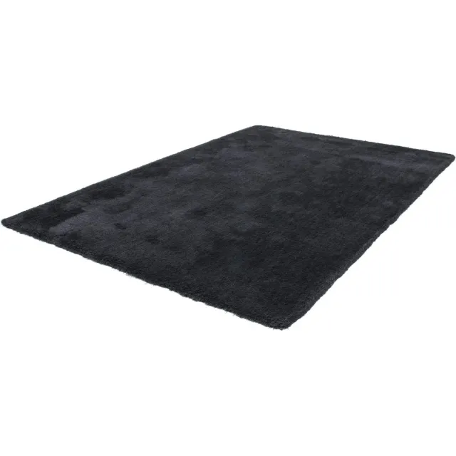Obsession Lalee Velvet-vloerkleed- uni- effen- tapijt- shaggy- hoogpolig- karpet 80x150 cm Grafiet antraciet Donker grijs