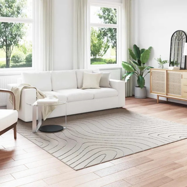 vidaXL Binnen- en buitentapijt PALMERAS Crème 240 x 240 cm Polyester, foto 2