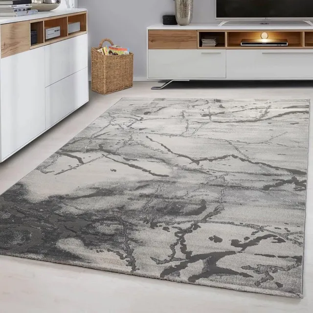 flycarpets ALBA MODERN GRIJS VLOERKLEED MARMER DESIGN