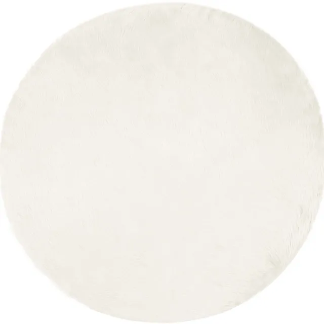 vidaXL Tapijt - van - imitatie - schapenvacht - TAFALLA - Wit - Ø - 100 - cm - Polyester