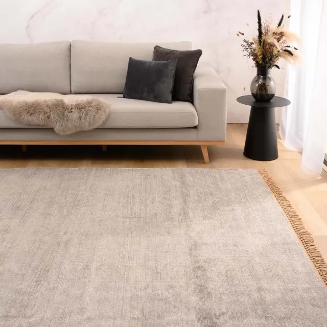 Tapeso Viscose vloerkleed - Gem grijs