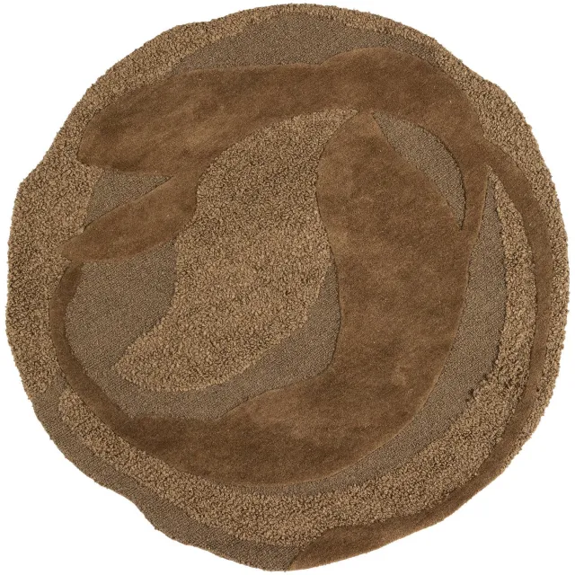 WOOOD Orvi rond vloerkleed bruin brown
