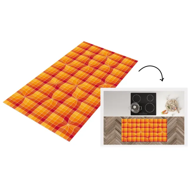 KitchenYeah Keukenloper - Loper keuken - Oranje - Patronen - Abstract - Keukenloper vinyl, foto 6