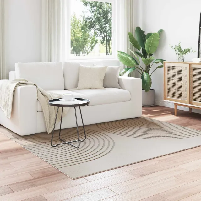 vidaXL Binnen kleed GALATI Crèmekleurig 200 x 200 cm Polyester, foto 2
