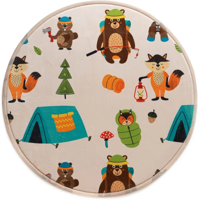 Amiah Speelkleed rond - Pluffy Forest Animals multi 160