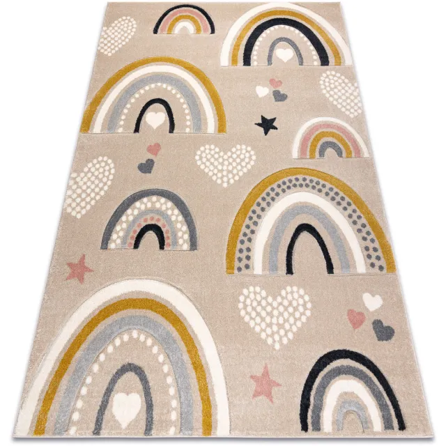 RUGSX Kleden Rugsx KIDDO tapijt 6109 crème / wit, regenboog Beige