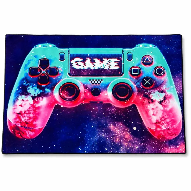 ZoeZo Design ZoeZo Gaming Controller Vloerkleed Kinderkamer XL - Zacht Speelkleed - Speelkamer - 160 x 120 cm - Multicolor Zwart