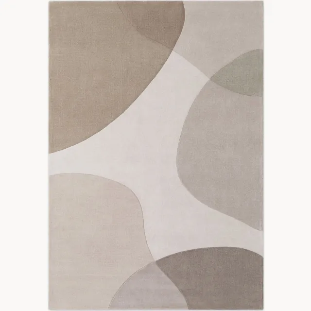 Ted Baker Handgeweven wollen laagpolig vloerkleed Clarissa Beige, Grijs