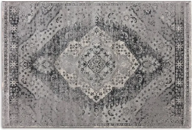 Lifa-Living Lifa Living - Vloerkleed - Vintage - Grijs/Crème - Poolhoogte: 5 mm - Oosters - 133 x 200 cm Grijs, Crème
