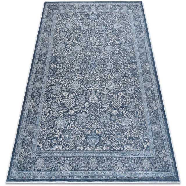 RUGSX Kleden Rugsx Wollen tapijt ANTIGUA 518 74 KB500 OSTA 170x240 cm Blauw