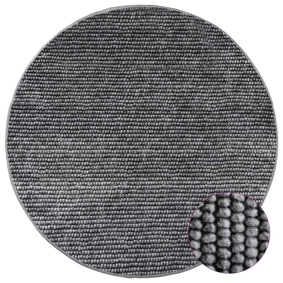 vidaXL Vloerkleed Antraciet Ø 120 cm 100% Polyester 3 mm Wasbaar Anthraciet