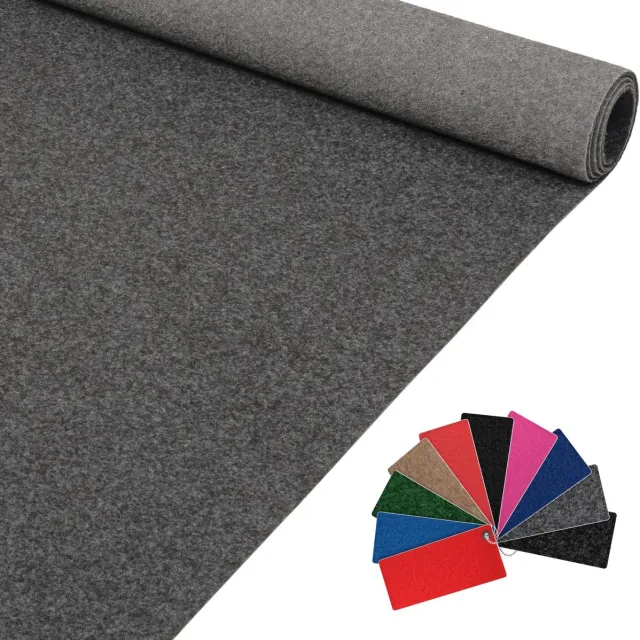 ANRO Eventtapijt Grijs 400x100cm – Beurstapijt Loper Messeloper Bruiloftsloper Antislip Op Maat