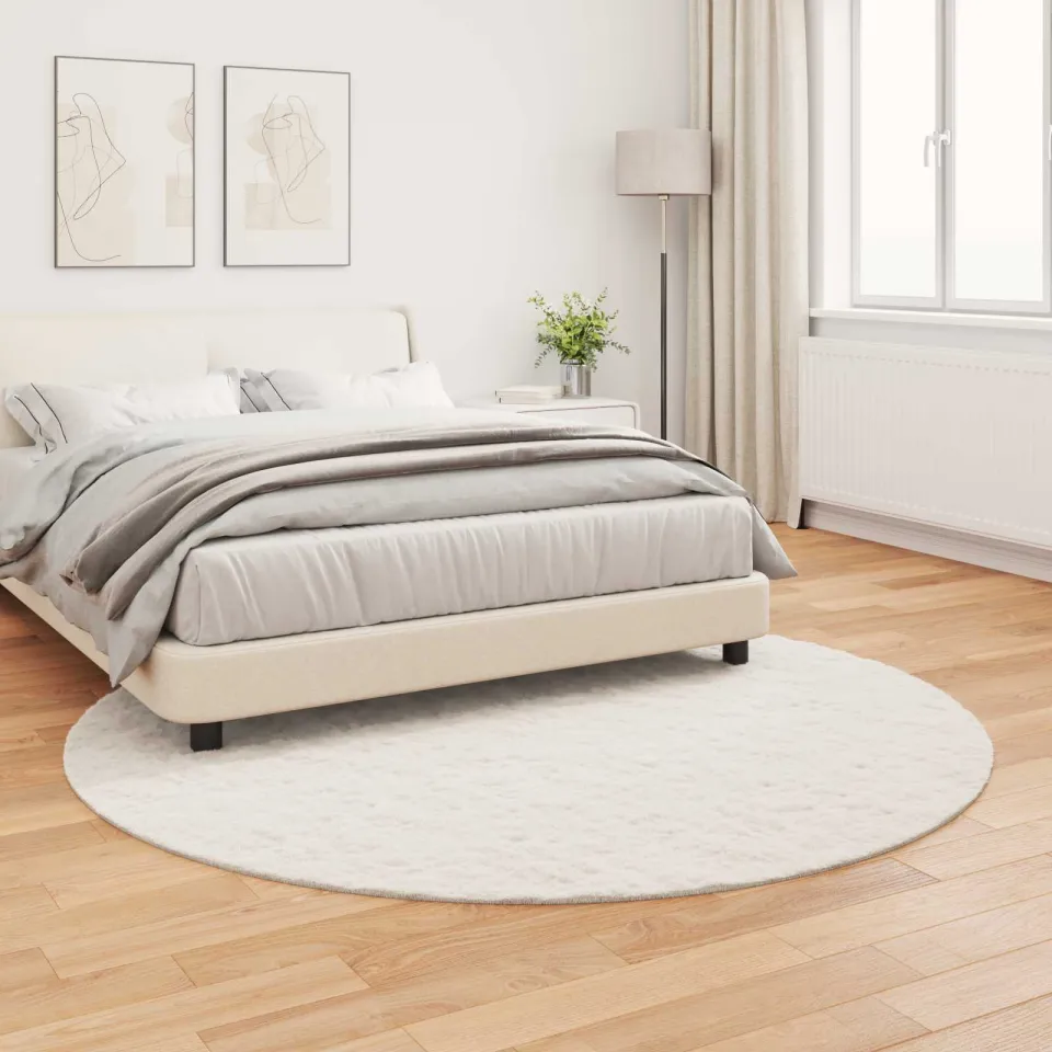 vidaXL Antislip vloerkleed van imitatie konijnenbont OLITE crème, foto 4